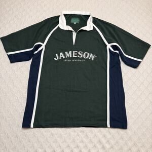 Jameson Irish Whiskey Men's Size Large Green Polo Shirt Embroidered Logo Men XL